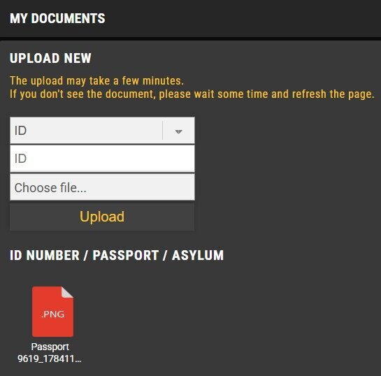 betolimp account document upload self service