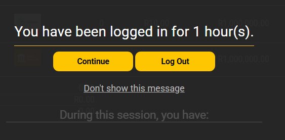 BetOlimp reality check popup screenshot