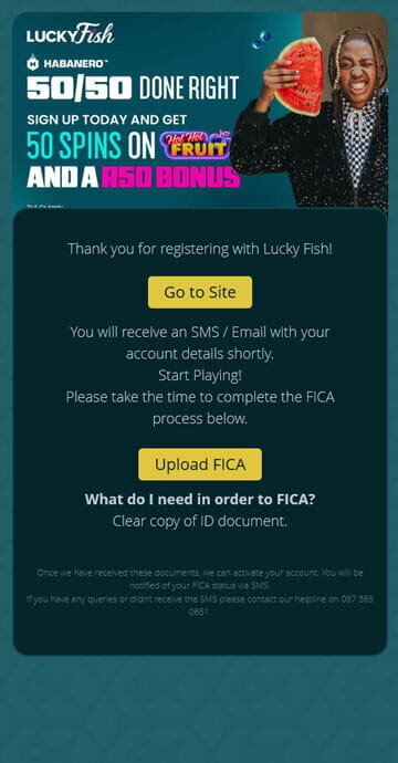 Complete the FICA at Lucky Fish