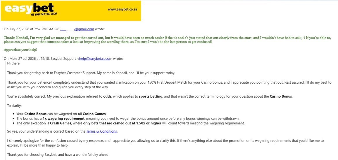 easybet email support final clarification screenshot