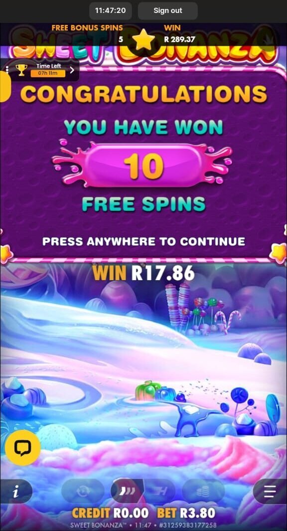 Sweet Bonanza awarding extra spins while testing the WanejoBets promo-code offer