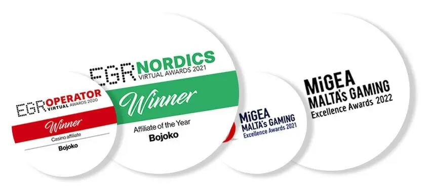 Fanned display of awards Bojoko has won