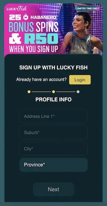 Sign up at Lucky Fish casino