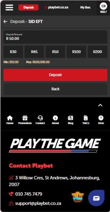 Step 3: Enter the amount you want to deposit with SiD