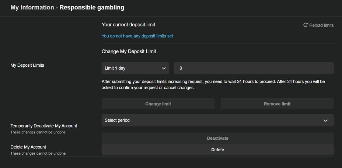 easybet excellent responsible gambling tools self service