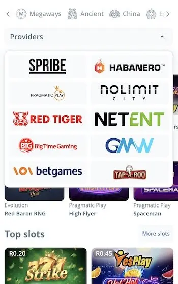 Game lobby at YesPlay