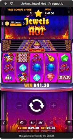 World Sports Betting free spins continuing on Jokers Jewel Hot with two spins remaining