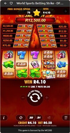 World Sports Betting free spins continuing on World Sports Betting Strike